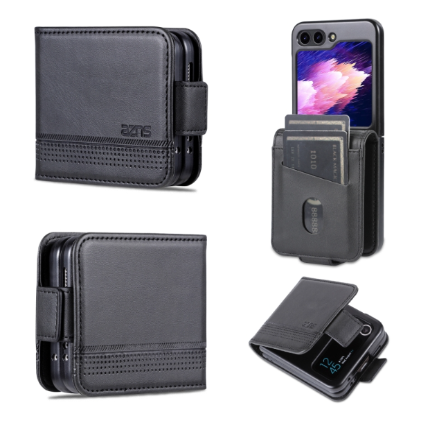 AZNS Magnetic Calf Texture PU Leather Flip Case - For Samsung Galaxy Z Flip5 - mosaccessories